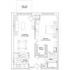2D floor plan for the Elicott apartment at Linden Ponds Senior Living in Hingham, MA.