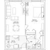 2D floor plan of the Ellicott apartment at Seabrook Senior Living in Tinton Falls, NJ.