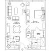 2D floor plan for the Ellicott apartment at Cedar Crest Senior Living in Pompton Plains, NJ
