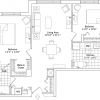 2D floor plan for the Fairmont apartment at Fox Run Senior Living in Novi, MI