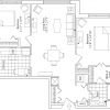2D floor plan for the Fairmont apartment at Greenspring Senior Living in Springfield, VA