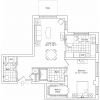 2D floor plan for the Hamilton apartment at Linden Ponds Senior Living in Hingham, MA.