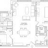 2D floor plan for the Harrison apartment at Brooksby Village Senior Living in Peabody, MA