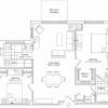 2D floor plan for the Harrison apartment at Linden Ponds Senior Living in Hingham, MA.