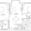 2D floor plan for the Hastings apartment at Brooksby Village Senior Living in Peabody, MA