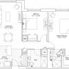 2D floor plan of the Hawthorne apartment at Seabrook Senior Living in Tinton Falls, NJ.