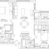 2D floor plan for the Jackson apartment at Highland Springs Senior Living in Dallas, TX.