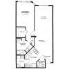 2D floor plan for the Lancaster apartment at Devonshire Senior Living in Palm Beach Gardens, FL