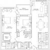 2D floor plan for the Manchester apartment at Brooksby Village Senior Living in Peabody, MA