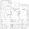 2D floor plan of the Manchester apartment at Seabrook Senior Living in Tinton Falls, NJ.