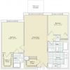 2D floor plan for the Oxford apartment at Eagle's Trace Senior Living in Houston, TX