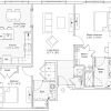 2D floor plan of the Oxford apartment at Tallgrass Creek Senior Living in Overland Park, KS.