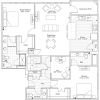 2D floor plan for the Sweetwater apartment at Eagle's Trace Senior Living in Houston, TX