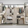 3D floor plan of the Wentworth apartment at Lantern Hill Senior Living in New Providence, NJ.