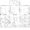 2D floor plan for the Irvington apartment at Avery Point Senior Living in Richmond, VA
