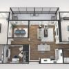 3d floorplan of the Vienna apartment at Woodleigh Chase Senior Living in Fairfax, VA.