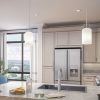 Interior shot of kitchen inside of an Erickson two-bedroom apartment home. 